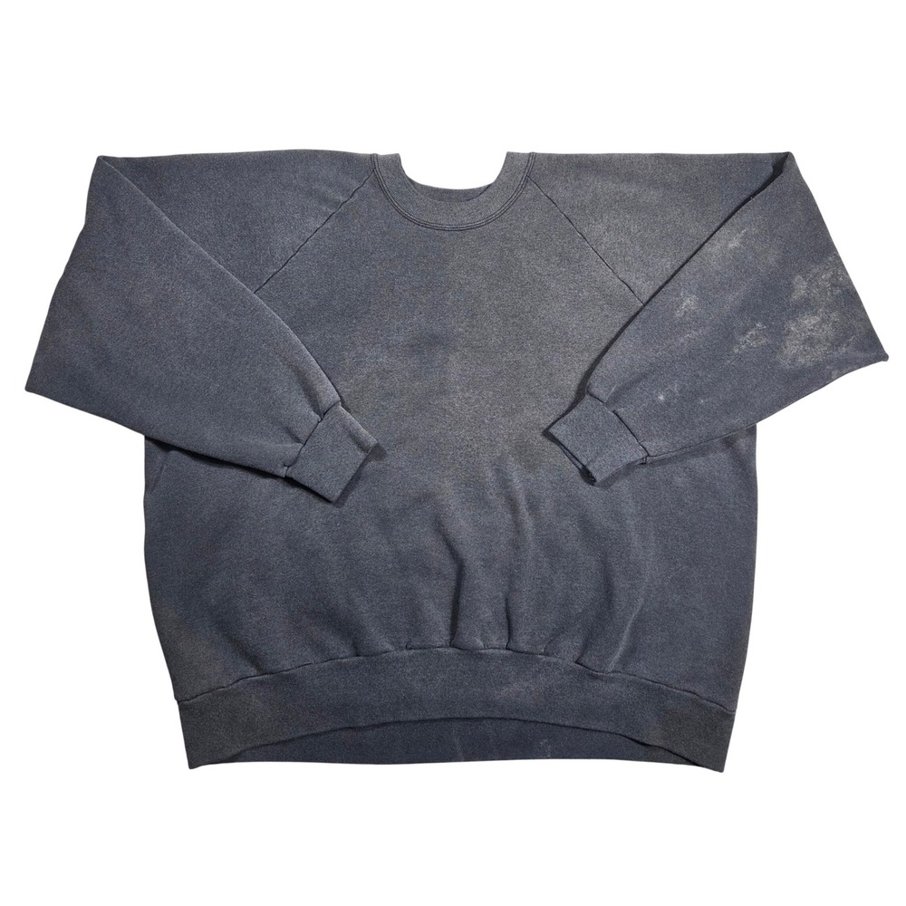 Tee‎ Jays Vtg Raglan Sleeve Thrashed Sweatshirt Grunge Punk XXL Blank USA Made